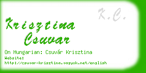 krisztina csuvar business card